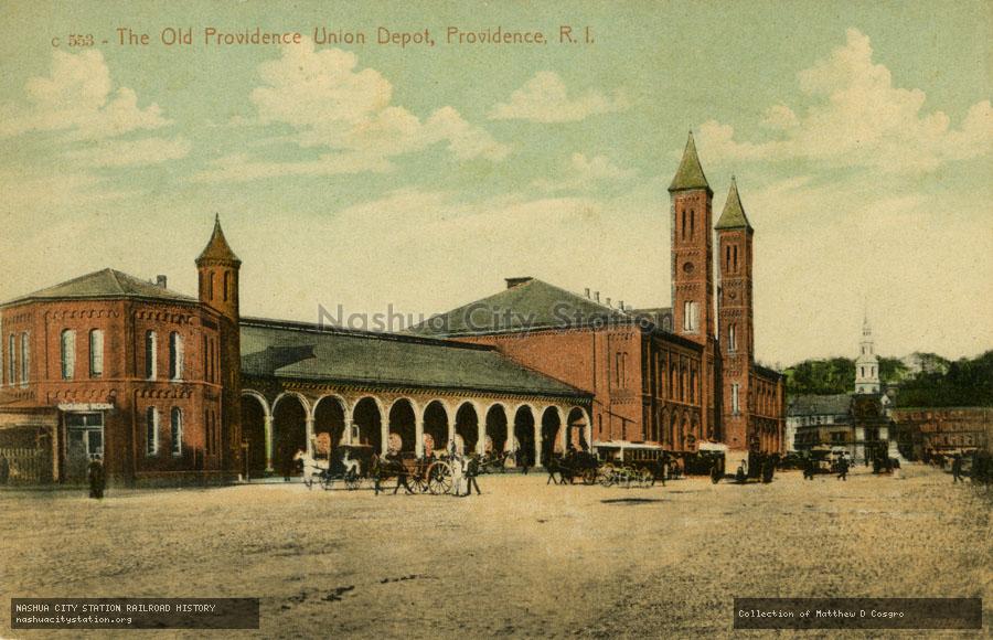 Postcard: The Old Providence Union Depot, Providence, Rhode Island